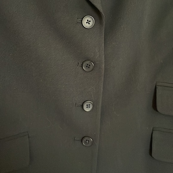 Linda Allard Ellen Tracy Black Button Down Wool Blend Blazer - Picture 6 of 8